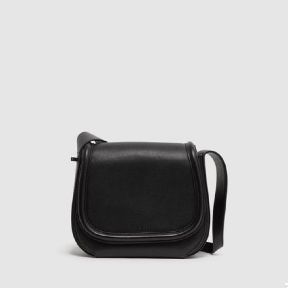 NWT Reiss structured black crossbody Cleo bag leather purse minimalist